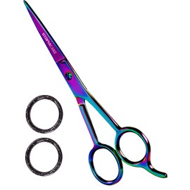 Utopia Care Hair Cutting and Hairdressing Scissors 4.5 Inch, Premium Stainless Steel Shears with Smooth Razor Sharp Edge, for Salons, Professional Barbers, Men & Women, (4.5 Inch, Rainbow, Pack of 1)