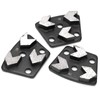 Srliya 3Pcs Trapezoid Diamond Grinder Concrete Grinding Shoes Cutting Tool Disk Set 16# Black