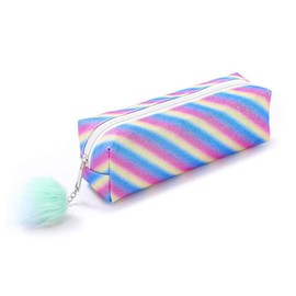 DUORUIMI Rainbow Pencil Case Pen Bag Holder Large Capacity with Glitters Office Organizer Storage for Students Girls
