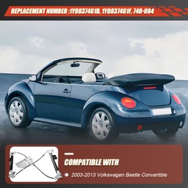 CCNLHZM Driver Window Regulator Left - Compatible with 2003-2013 Volkswagen Beetle Convertible Replaces OE:1Y0837461B，1Y0837461F，740-084 (Driver Side)