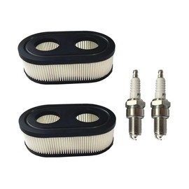 593260 Lawn Mower Air Filter 798452 334404 Replacement for Briggs & Stratton Compatible with Series Engine 550E 500EX 550EX 625 575EX 4247 5432 5432k, 2 Packs (2 Filters and 2 Spark Plug)