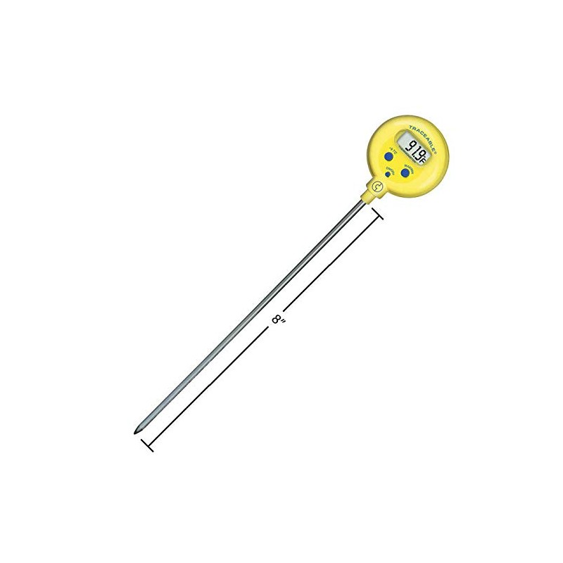 Lollipop Thermometer, TRACEABLE, F/C, -50 to 300C, 8 INCH STEM,
