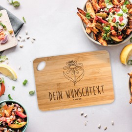 Mr. & Mrs. Panda Personalisiertes Schneidebrett Hummel Blume - Personalisierte Geschenke, Tiermotive, Küchenbrett mit Namen, Personalisiertes