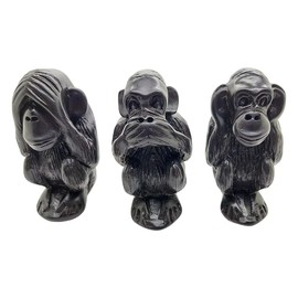 VIE Naturals Three Monkeys Resin Figurine, Large, Multi-Colour, One Size