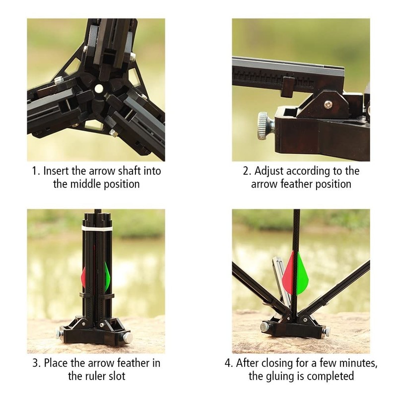 DONGKER Arrow Fletching Jig, Adjustable ABS Fletching Device, DIY Archery