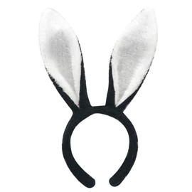 Sodom & Gomorrah Rabbit Ear Headband, Women's, Kids, Halloween, Rabbit, 2023, Zodiac, Year of the Year, Cosplay, Costume, Christmas Maid (9 Outer Black x Medium White)