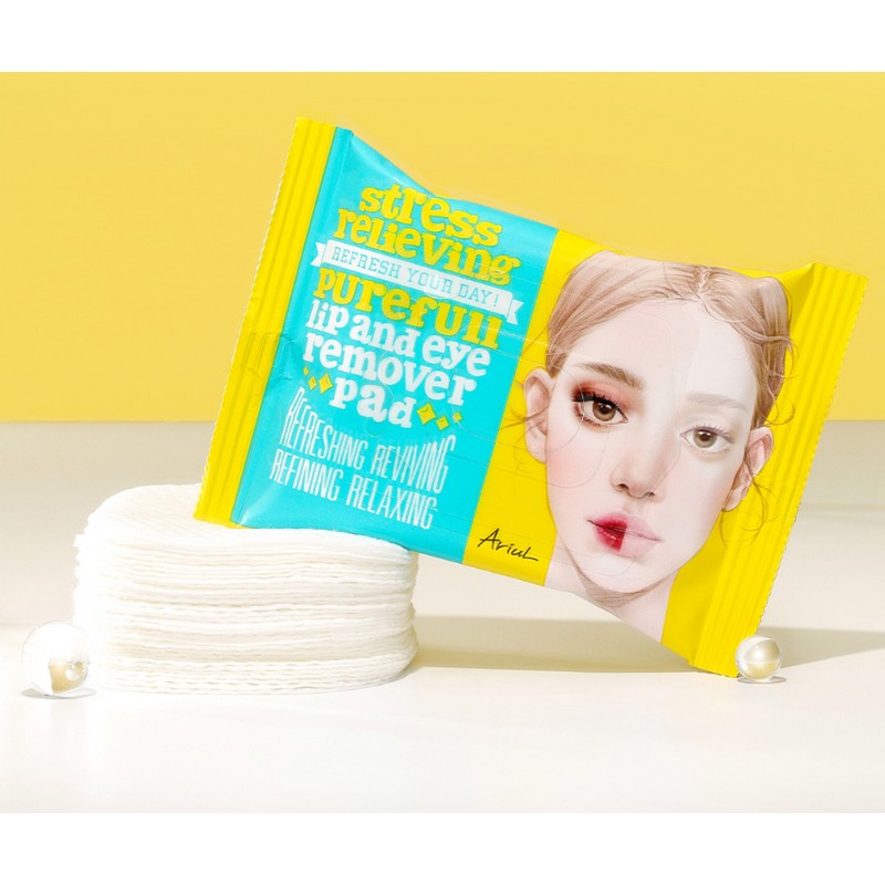 아리얼 스트레스 릴리빙 퓨어풀 립앤아이 리무버 패드 30p, 55g, 10개