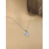 Elegant Sterling Silver Filigree & Sparkle-Cut Butterfly Charm Pendant Necklace,