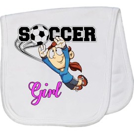 inktastic Soccer Girl Goalie Baby Burp Cloth White 26e37