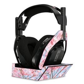 MightySkins Glossy Glitter Skin Compatible with Astro A50 Wireless Headphones + Base Station (Gen 4) - Cherry On Sky | Protective, Durable High-Gloss Glitter Finish | Easy to Apply | Made in The USA