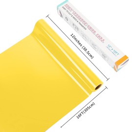Yellow Heat Transfer Vinyl - Lya Vinyl 12" x 10ft Yellow Iron on Vinyl Roll for Cricut, Silhouette Cameo, Premium HTV for DIY Clothes, Bags, Shoes and Other Textiles