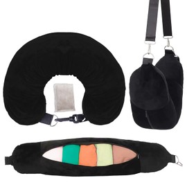 CPCOIN Travel Neck Pillows for Airplanes Stuffable Neck Pillow for Extra Carry-On Luggage Avoid Airline Baggage Fees Fits 3+ Days of Travel Essentials Long Flight Must Haves Black