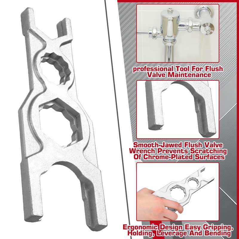 Yaocom 7-3/4 Spud Wrench Flush Valve Wrench Ergonomic Multiple Wrenches
