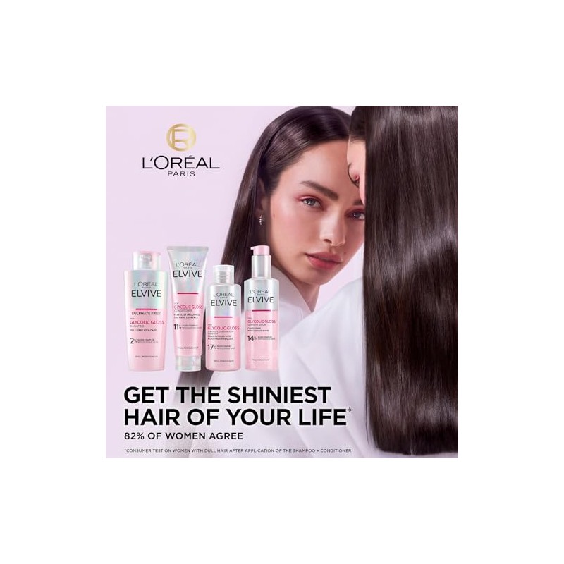 L'Oréal Paris Elvive Glycolic Gloss Shampoo, Conditioner & Treatment Set