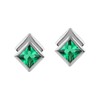 Silvershake 4MM Created Nano Green Emerald White Gold Plated 925