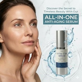 Total Package - Suero facial todo en uno con vitamina C, ácido hialurónico y complejo peptídico, suero facial hidratante para el cuidado diario de la 