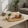 PEMAR Wicker Serving Trays w Handles,Rectangular Hand-Woven Lap Trays,Bamboo Bedroom