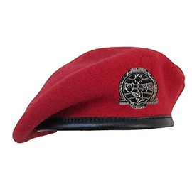 Uniform Accessories Unlimited Inc Scarlet (Red) Unlined Beret with Leather Sweatband (USAF Special Tactics Officer Beret Crest, 7 7/8)