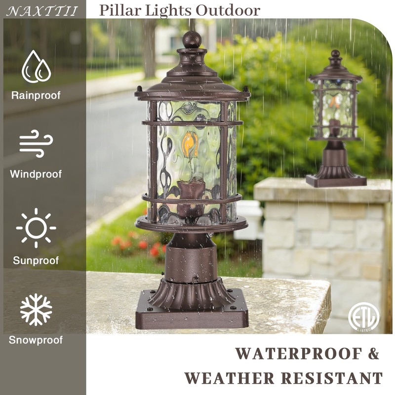 NAXTTII Dusk to Dawn Outdoor Post Lights Waterproof Aluminum Lamp