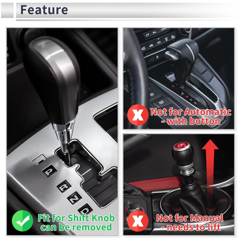RATCHROLL Universal Gear Shift Knob Faux Leather Stick Shifter Lever