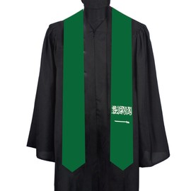 ASETKAT Saudi Arabia Country flags Graduation Stole scarf Graduation Sash for Study Aboard International Students for decoration gifts