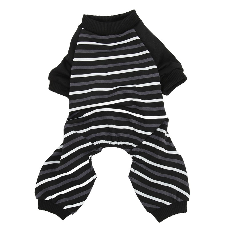 Dog Pajamas Warm Comfortable Stretchy 4 Legs Striped Dog Pajamas