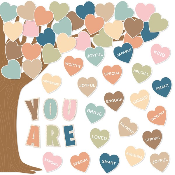 FYSUIMU 81Pcs Boho Classroom Tree Bulletin Board Decorations Affirmation Station