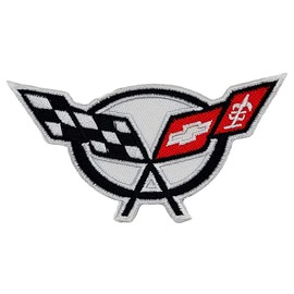 Corvette Racing Checkered Flags Patch - Iron on sew on Backing P122