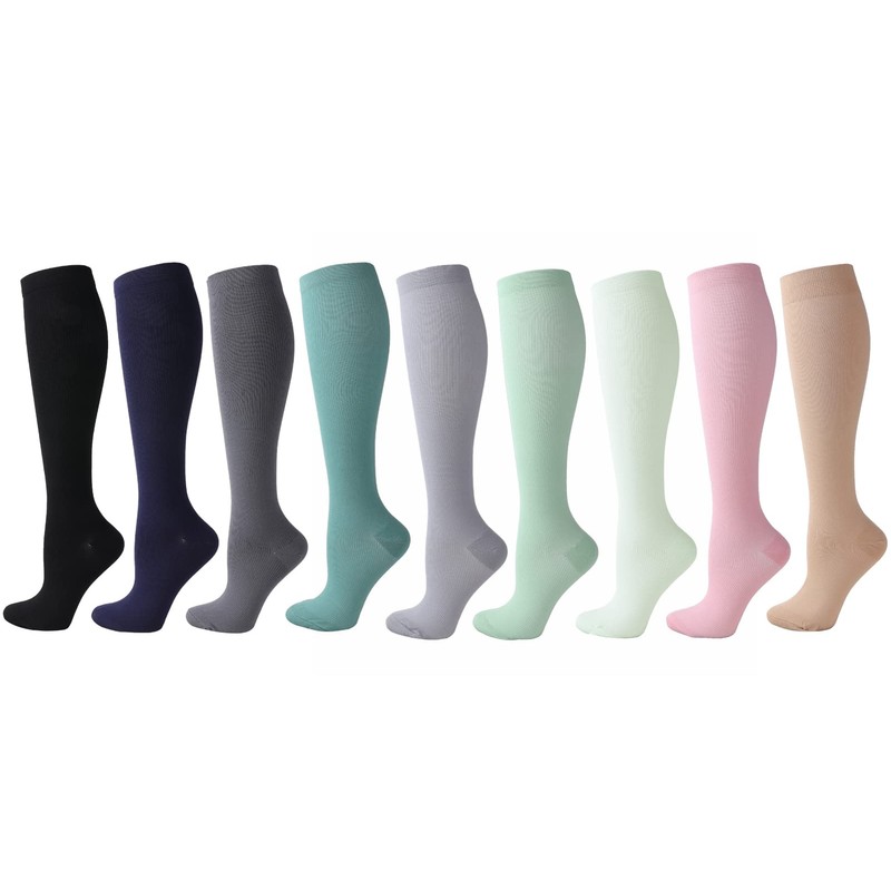 Cheeroyal (2 Pairs) Compression Socks for Men and Women Flight