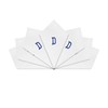Pack of 7 White Satin Handkerchiefs with Blue Embroidered Initials,