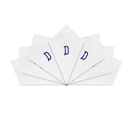 Pack of 7 White Satin Handkerchiefs with Blue Embroidered Initials, D, d
