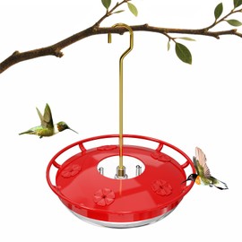 Awvlvwa 1-Pack 16oz Hummingbird Feeders for Outdoor – 5 Feeding Ports, Leak-Proof Hanging Bird Feeder with Cleaning Brushes, Ruby Red Garden Décor & Gifts for Bird Lovers (5-Port(1 Pack))