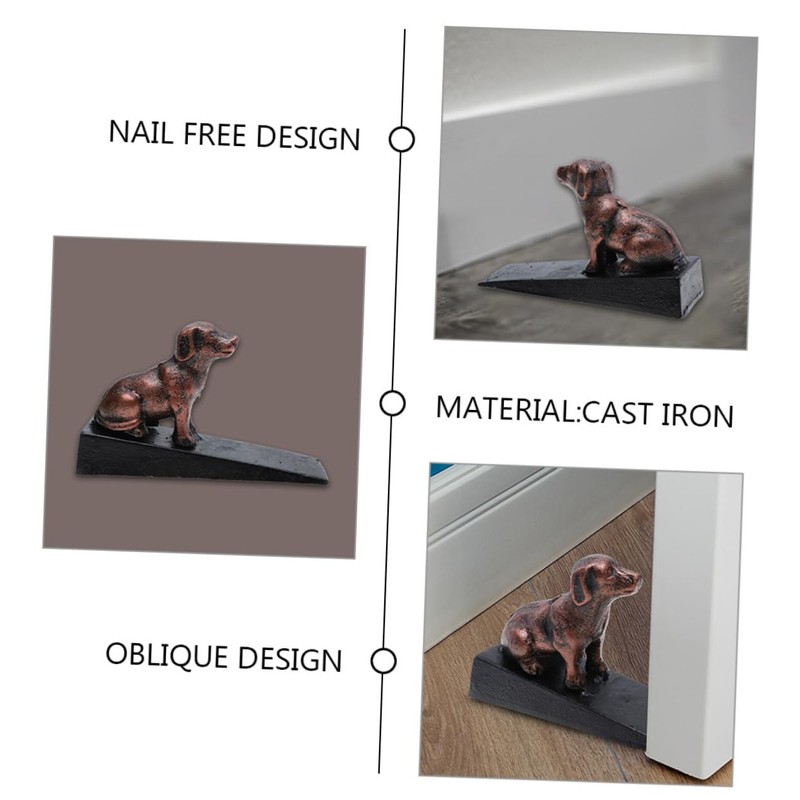 COHEALI Heavy Duty Cast Iron Door Stop Dog Ornament Prevents