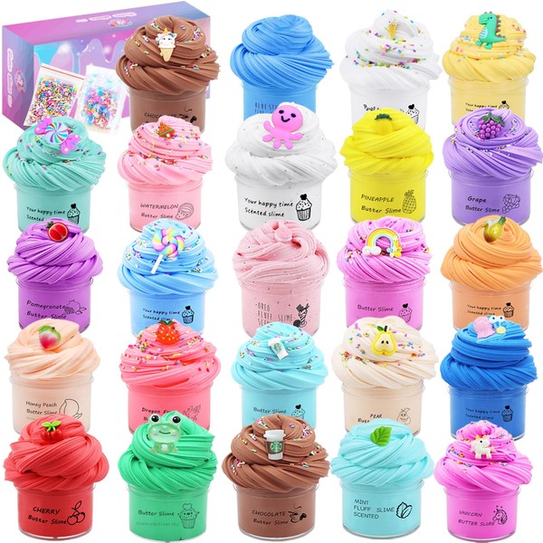 LKAXYTP 24 Pack Butter Slime Kit, Party Favor Supplies, Super