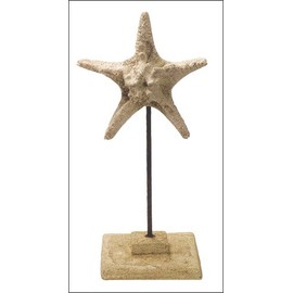 Decorative Stone Cast Starfish on Stand Nautical Sculpture