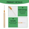 Hair Extension Loop Tool Set, 10 Pack Wooden Handle Bead