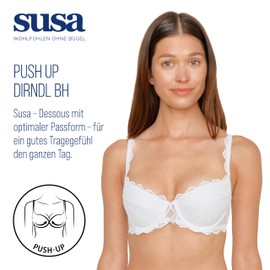 Susa Women's Everyday Bra, 7667, White (003), 40D (Manufacturer size: 90D)