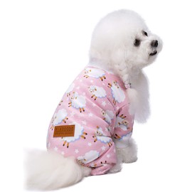 Pink Puppy Christmas Dog Clothes Pajamas for Small Medium Dogs Girl Boy,Funny Pet Cat Dog Shirts Costume Sweaters Pjs Onesie Shirt,Doggie Onesies Cat Pet Outfit Frenchie Clothes