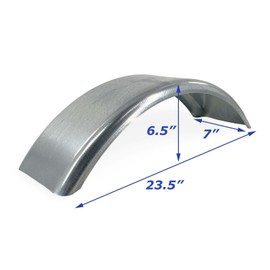 (2) Small 16 Gauge Steel Galvanized Boat Trailer Fenders 7 x 23 3/4"x6 1/2"