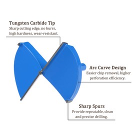 Kozelo Forstner Drill Bit - [85mm] Tungsten Carbide Auger Opener for Wood Furniture Hinge Woodworking Use, Hex Shank, Dark Blue