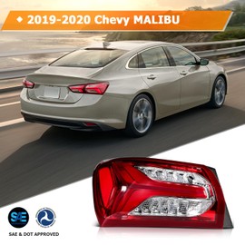 LBRST Tail Light Assembly with 2019-2022 for Chevy Malibu with LED Red/Clear Lens Brake Light Rear Lamps Driver Side GM2804143 84595944