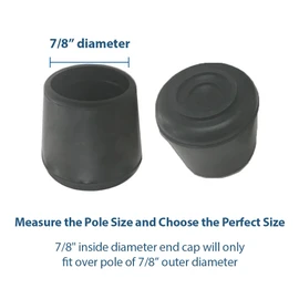 Boat Cover Support Pole Bottom End Cap - 7/8" Rubber Top, Boat Accessories, 12 Pcs (White)