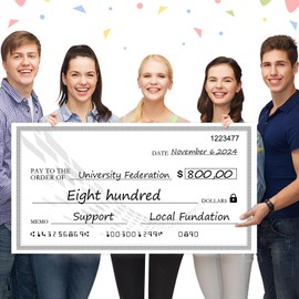 Big Checks for Presentations 30 x 16'' Reusable Giant Large Big Blank Fake Check for Presentations Donation Awards Fundraisers Charity Graduation Events