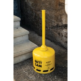 Eagle 1200YELLOW Yellow All Metal Galvanized Steel Original Butt Can, 5 gallon Capacity, 33" Height, 12" Diameter