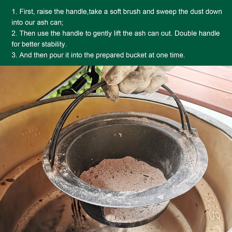 Upgrade Cast Iron Ash Can with Handle, Quantfire Charcoal Ash