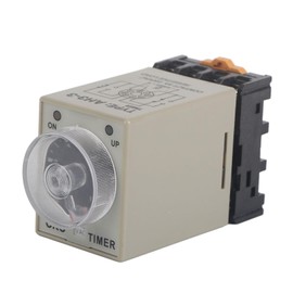 Timer Relay, Delay ON Time Relay, AH3-3 AC 110V 0-10 Seconds Knob Control Timer Relay Delay ON Time Relay with Base AC 110V
