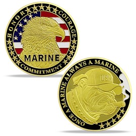 AtSKnSK Military Devil Dog Challenge Coin for Marines