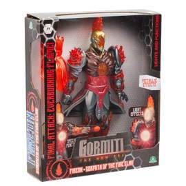 Gormiti GRV073 Articulated Figure 27 cm Gormiti with Light Attack Model Fire - Fireon for Ages 4 and up, Multi-Colour