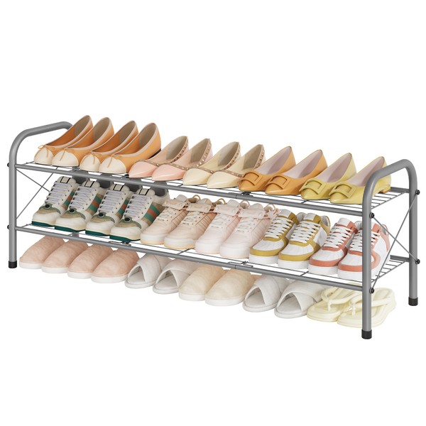 Hoctieon 2 Tier Shoe Rack for Closet, Shoe Rack Free