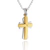 fish Boys Girls 925 Sterling Silver Cross Pendant Necklace Gold